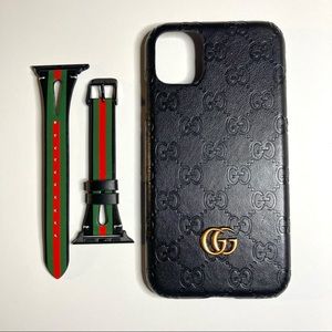 Designer inspired iPhone/Apple Watch strap set